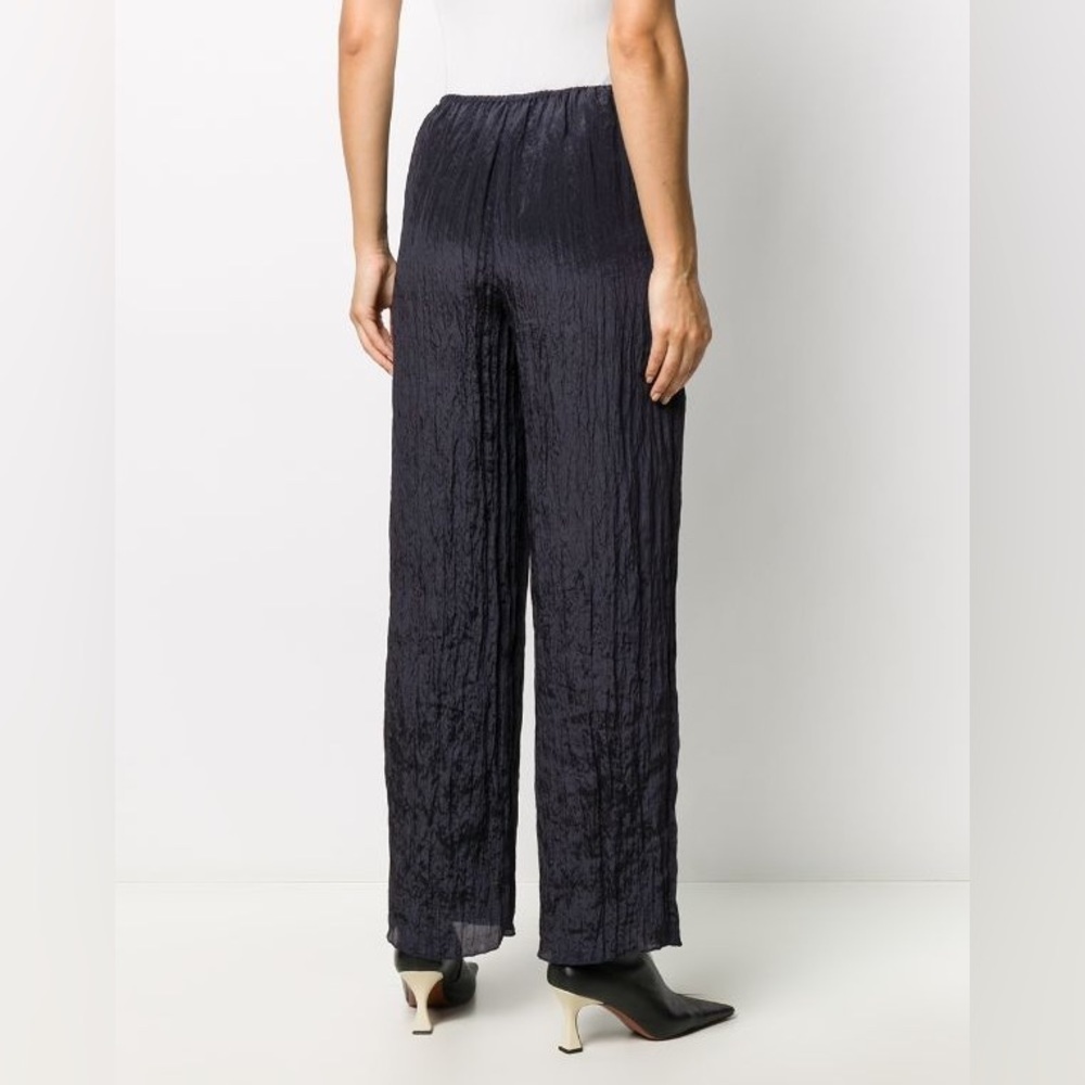 Vince Black Crinkled Wide-Leg Pants - Picture 2 of 7